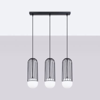 Lámpara colgante BRINA 3xG9/8W/230V negro