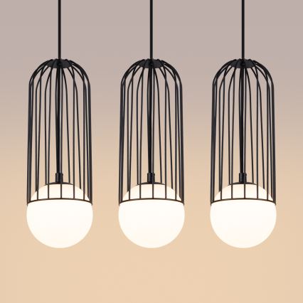 Lámpara colgante BRINA 3xG9/8W/230V negro