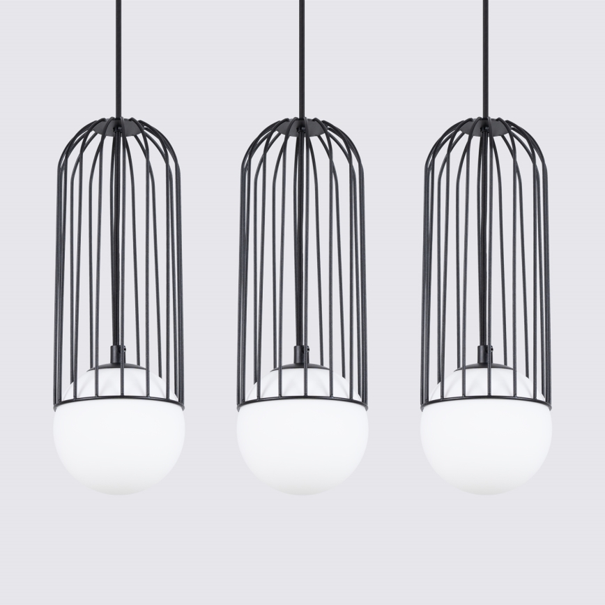 Lámpara colgante BRINA 3xG9/8W/230V negro