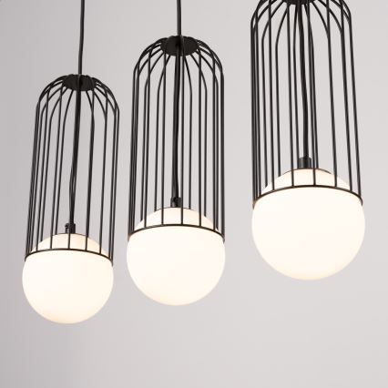 Lámpara colgante BRINA 3xG9/8W/230V negro