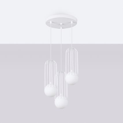 Lámpara colgante BRINA 3xG9/8W/230V blanco