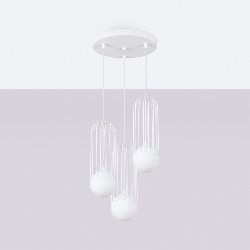 Lámpara colgante BRINA 3xG9/8W/230V blanco