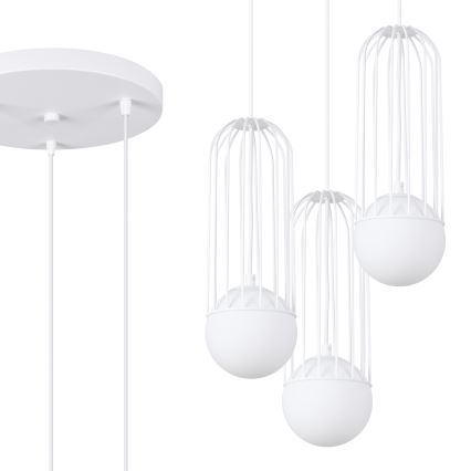 Lámpara colgante BRINA 3xG9/8W/230V blanco