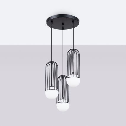 Lámpara colgante BRINA 3xG9/8W/230V negro