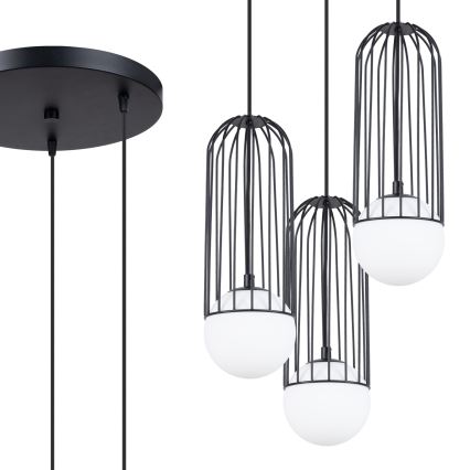 Lámpara colgante BRINA 3xG9/8W/230V negro