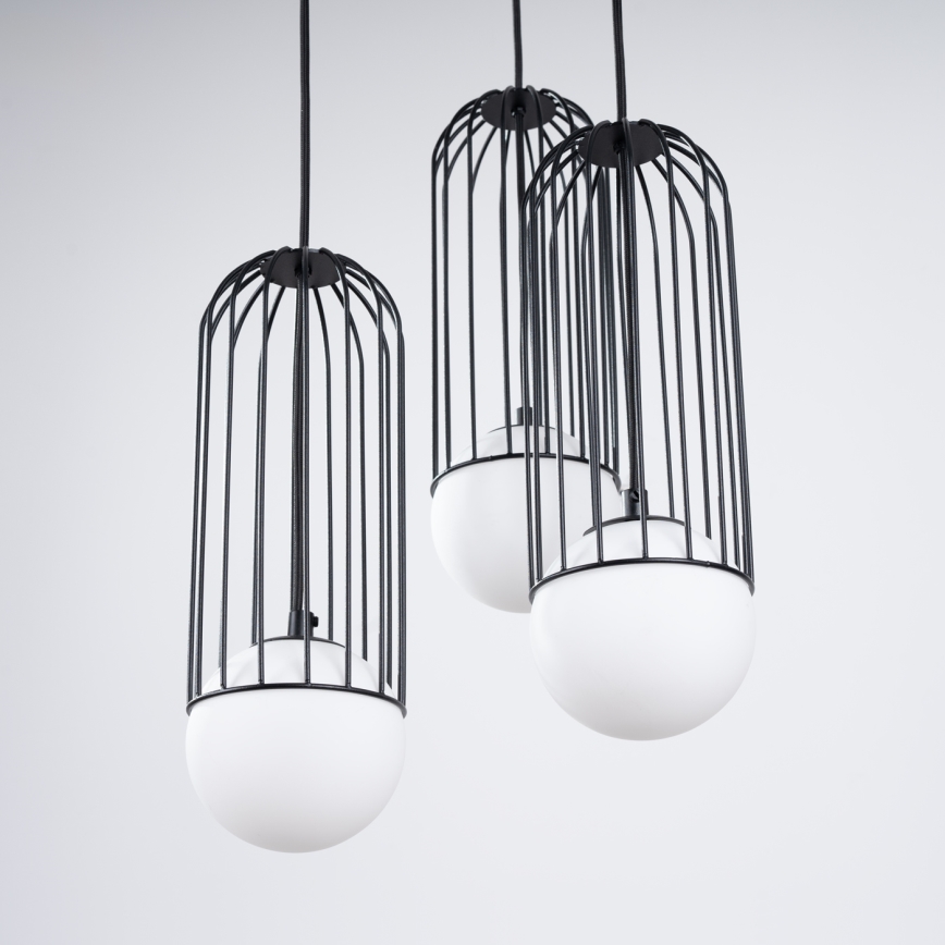 Lámpara colgante BRINA 3xG9/8W/230V negro