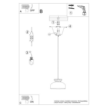 Lámpara colgante MARION 1xE27/15W/230V diá. 29,5 cm blanco