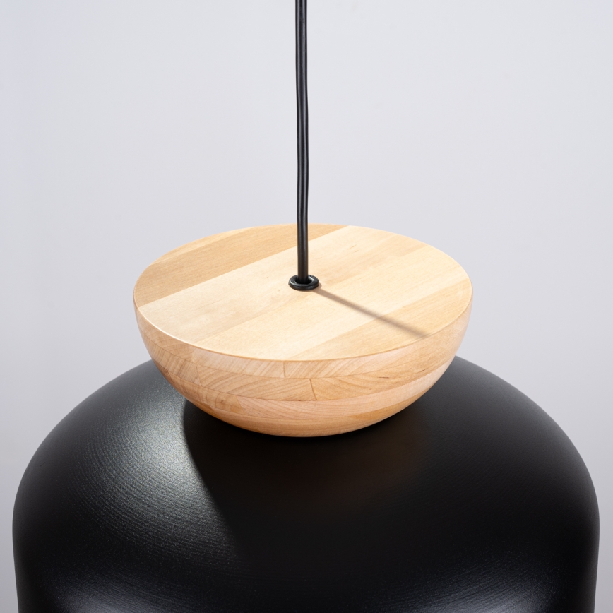Lámpara colgante MARION 1xE27/15W/230V diá. 29,5 cm negro