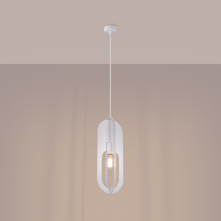 Lámpara colgante NICUS 1xE27/15W/230V blanco