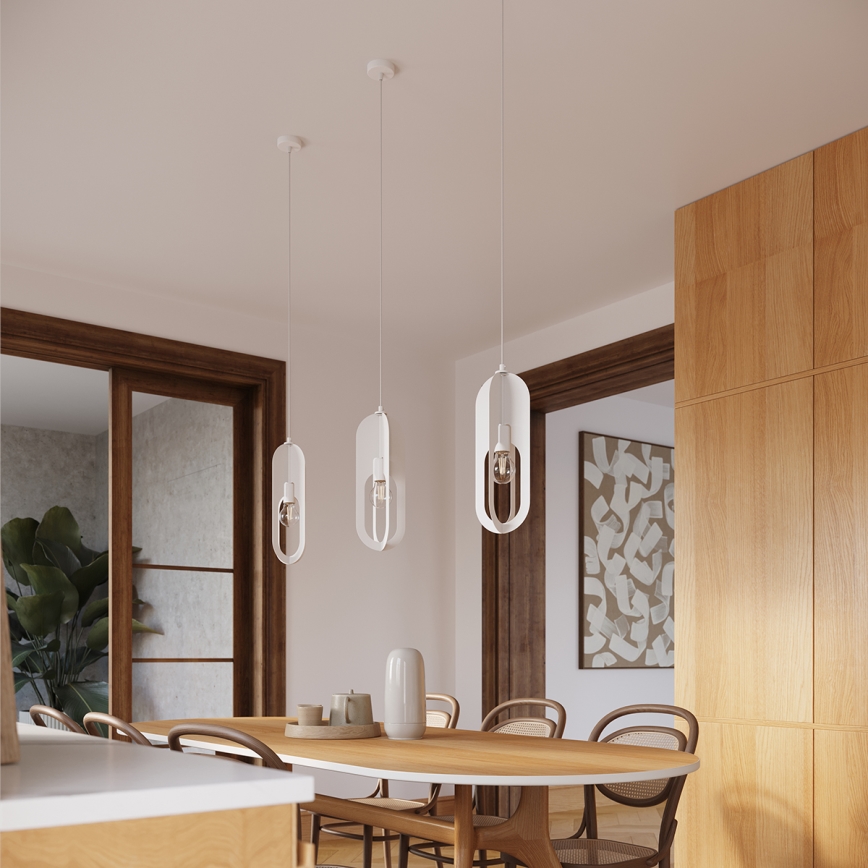 Lámpara colgante NICUS 1xE27/15W/230V blanco