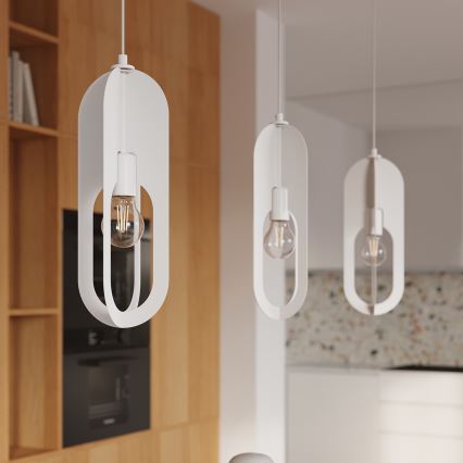 Lámpara colgante NICUS 1xE27/15W/230V blanco