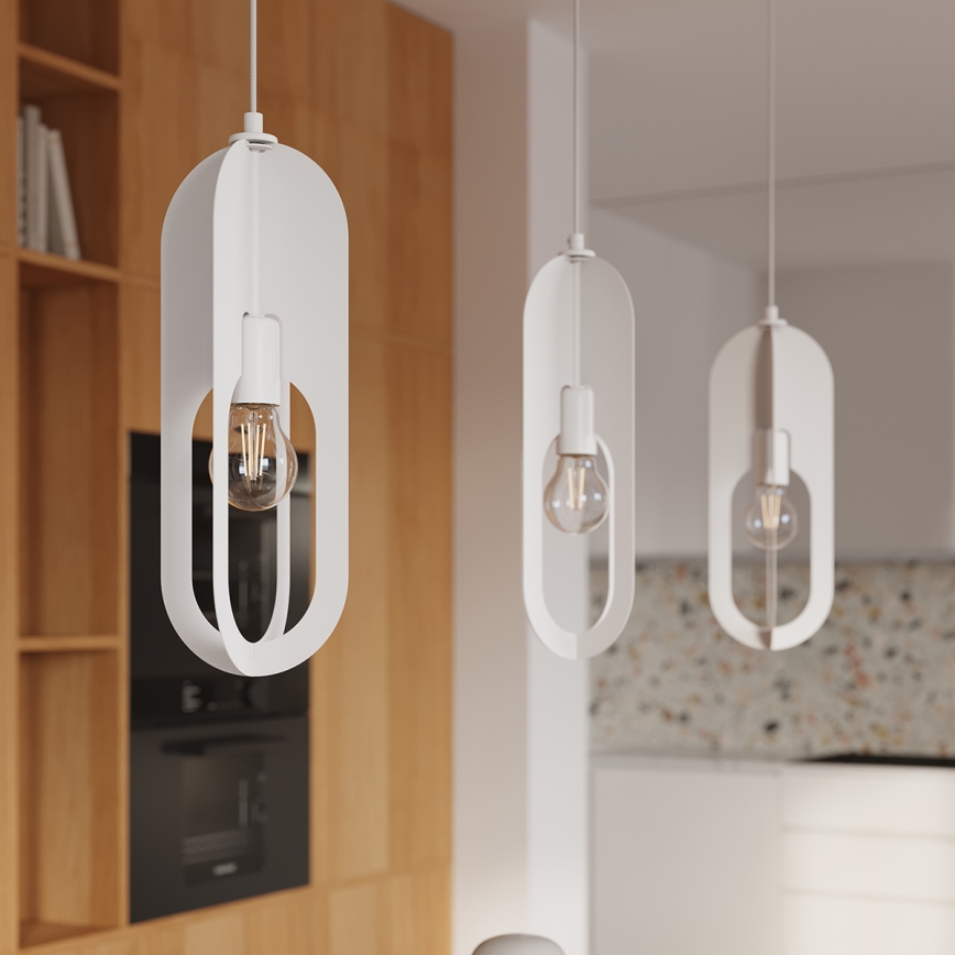 Lámpara colgante NICUS 1xE27/15W/230V blanco