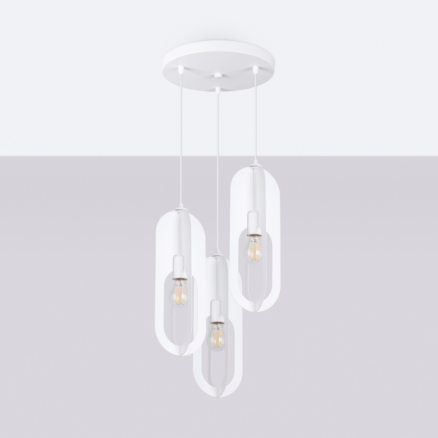 Lámpara colgante NICUS 3xE27/15W/230V blanco