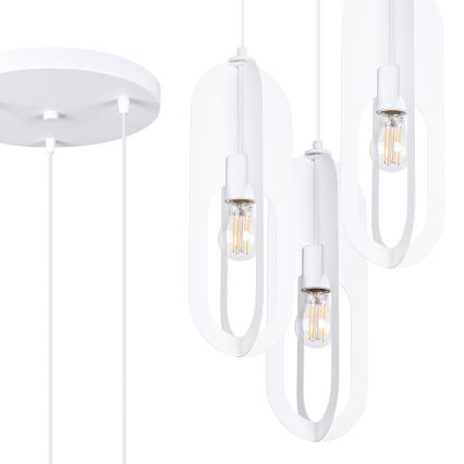 Lámpara colgante NICUS 3xE27/15W/230V blanco