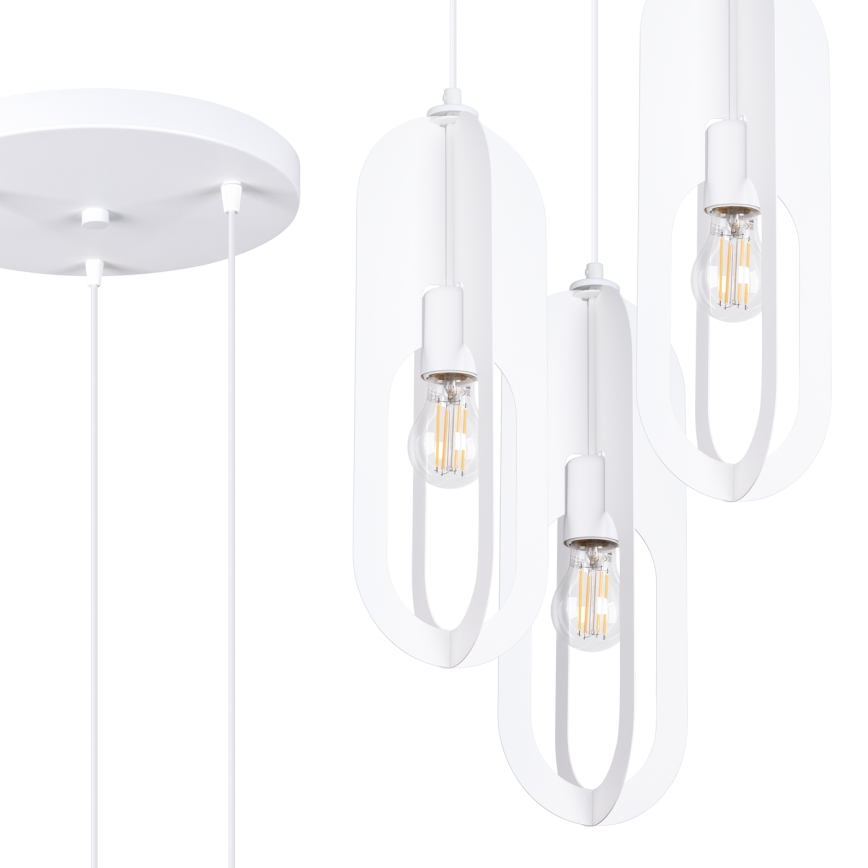 Lámpara colgante NICUS 3xE27/15W/230V blanco