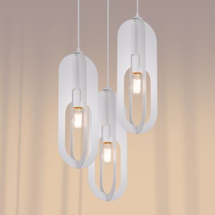 Lámpara colgante NICUS 3xE27/15W/230V blanco