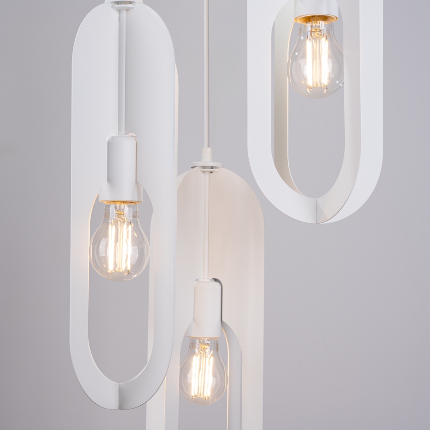 Lámpara colgante NICUS 3xE27/15W/230V blanco