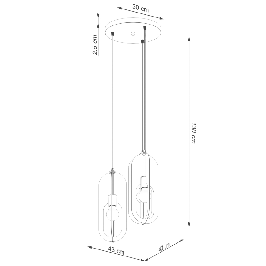Lámpara colgante NICUS 3xE27/15W/230V blanco