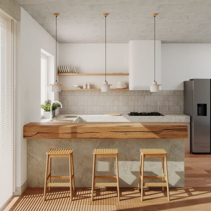 Lámpara colgante con cable MAB 1xE27/15W/230V Ø 22 cm hormigón/gris