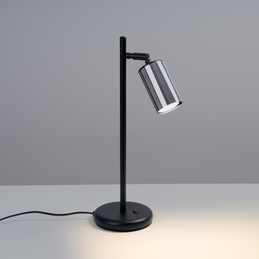 Lámpara de mesa WINX 1xGU10/10W/230V negro/cromo brillante
