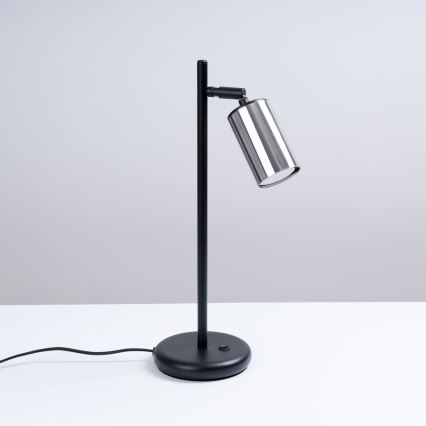 Lámpara de mesa WINX 1xGU10/10W/230V negro/cromo brillante