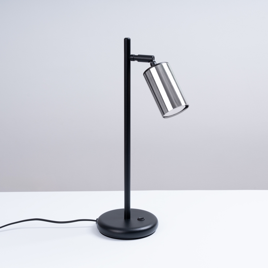Lámpara de mesa WINX 1xGU10/10W/230V negro/cromo brillante