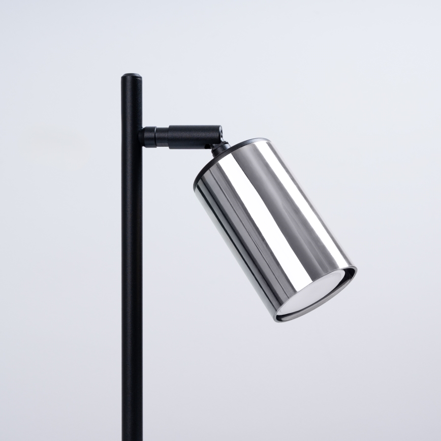Lámpara de mesa WINX 1xGU10/10W/230V negro/cromo brillante