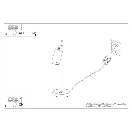 Lámpara de mesa WINX 1xGU10/10W/230V negro/cromo brillante