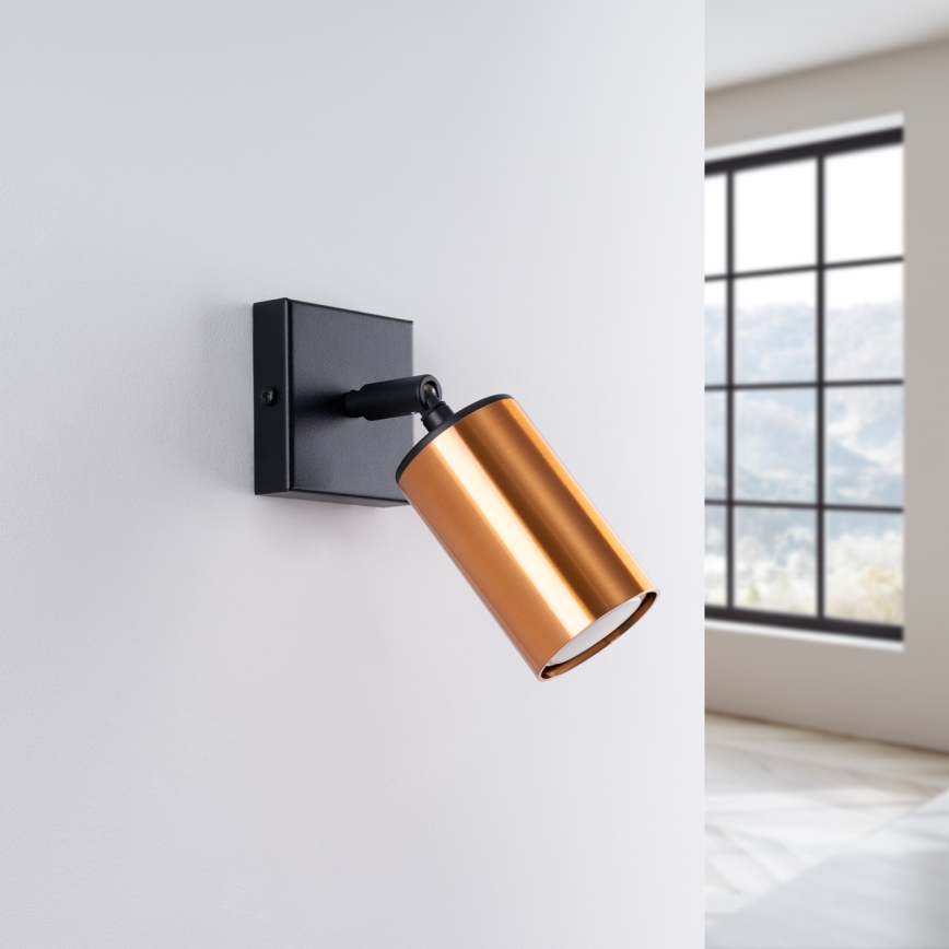 Foco de pared WINX 1xGU10/10W/230V negro/cobre