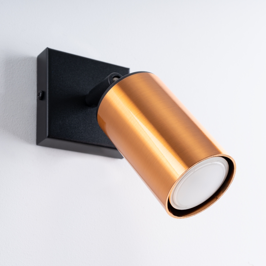 Foco de pared WINX 1xGU10/10W/230V negro/cobre