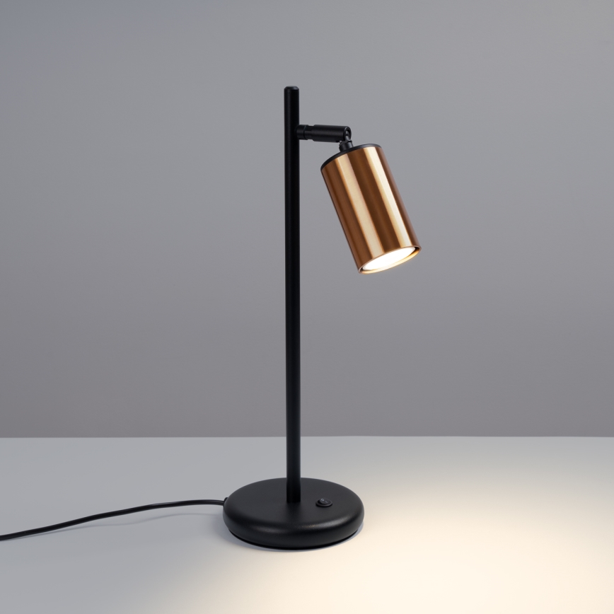 Lámpara de mesa WINX 1xGU10/10W/230V negro/cobre