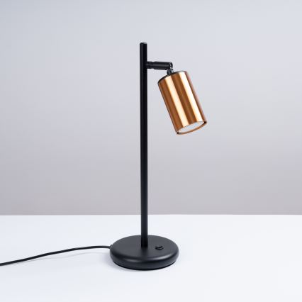Lámpara de mesa WINX 1xGU10/10W/230V negro/cobre