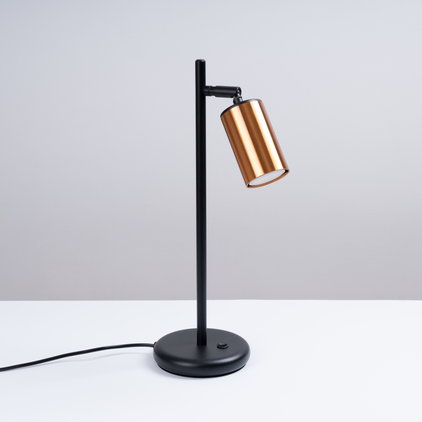 Lámpara de mesa WINX 1xGU10/10W/230V negro/cobre