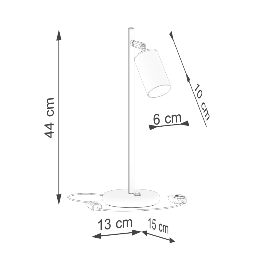 Lámpara de mesa WINX 1xGU10/10W/230V negro/cobre