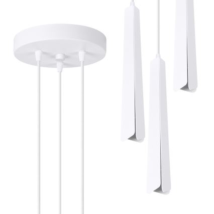 Lámpara colgante PRYSM 3xG9/8W/230V blanco
