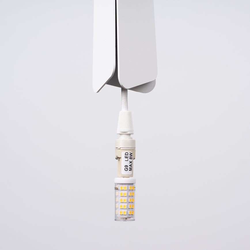 Lámpara colgante PRYSM 3xG9/8W/230V blanco