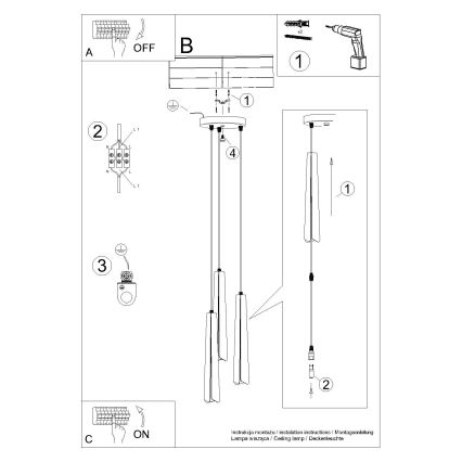 Lámpara colgante PRYSM 3xG9/8W/230V blanco