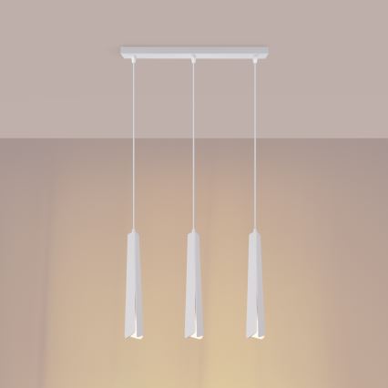 Lámpara colgante PRYSM 3xG9/8W/230V blanco