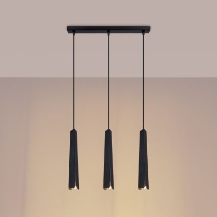Lámpara colgante PRYSM 3xG9/8W/230V negro