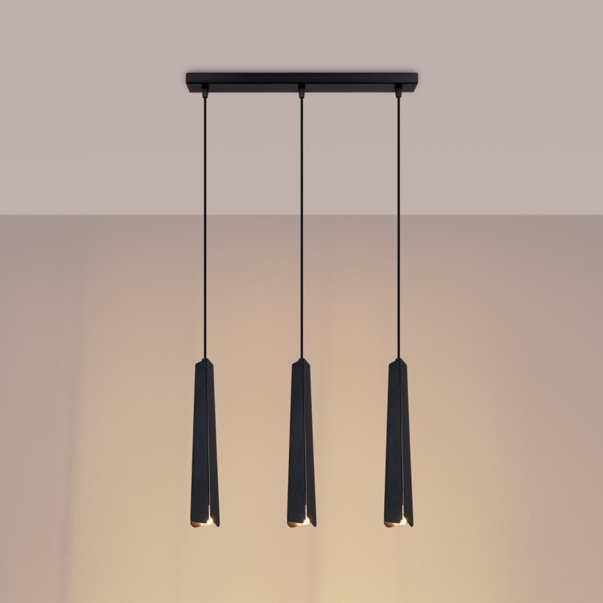 Lámpara colgante PRYSM 3xG9/8W/230V negro