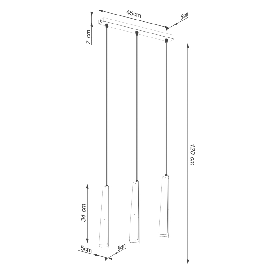 Lámpara colgante PRYSM 3xG9/8W/230V negro