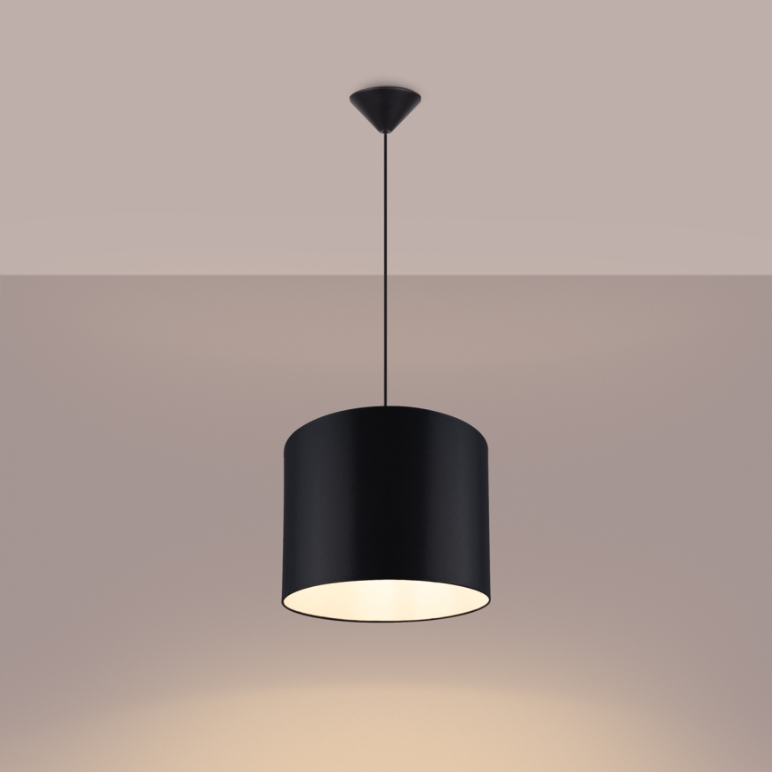Lámpara colgante NOVA 1xE27/15W/230V diá. 30 cm negro