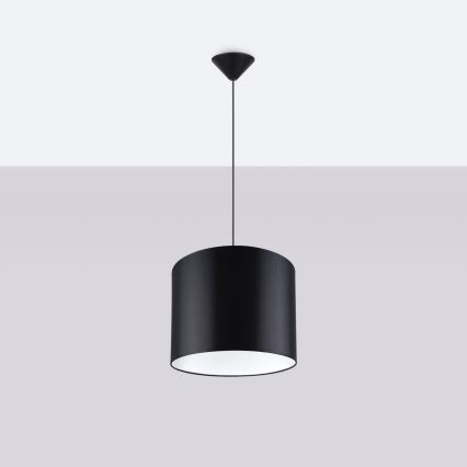 Lámpara colgante NOVA 1xE27/15W/230V diá. 30 cm negro