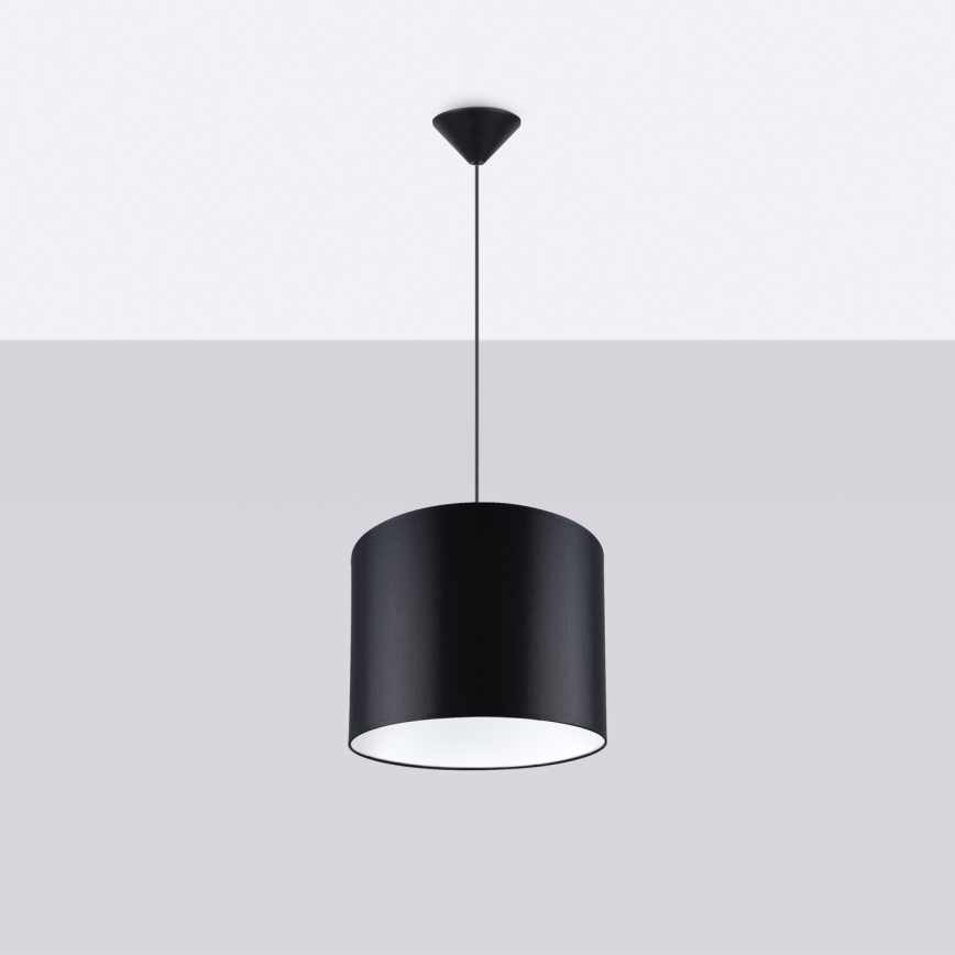 Lámpara colgante NOVA 1xE27/15W/230V diá. 30 cm negro