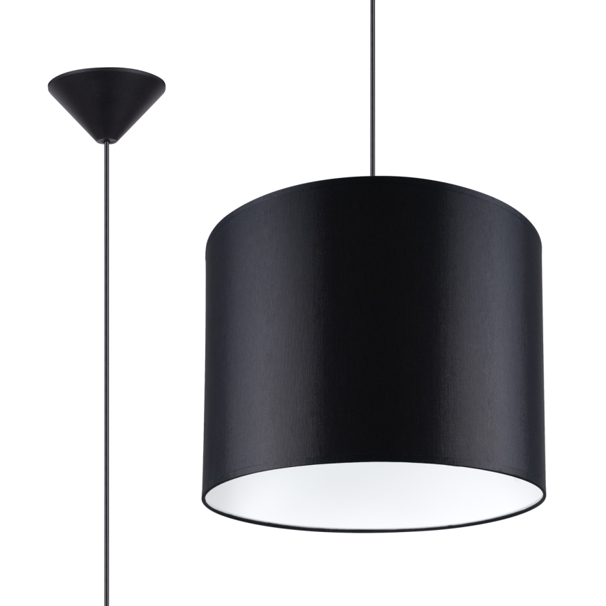 Lámpara colgante NOVA 1xE27/15W/230V diá. 30 cm negro