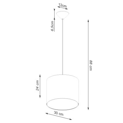 Lámpara colgante NOVA 1xE27/15W/230V diá. 30 cm negro