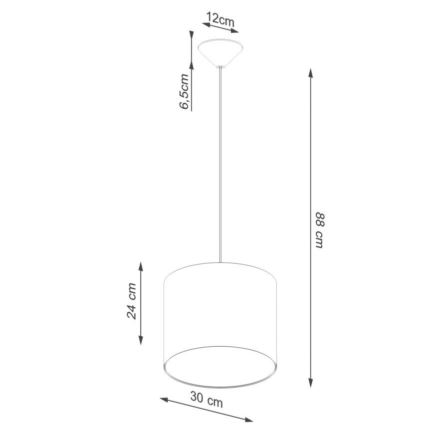 Lámpara colgante NOVA 1xE27/15W/230V diá. 30 cm negro