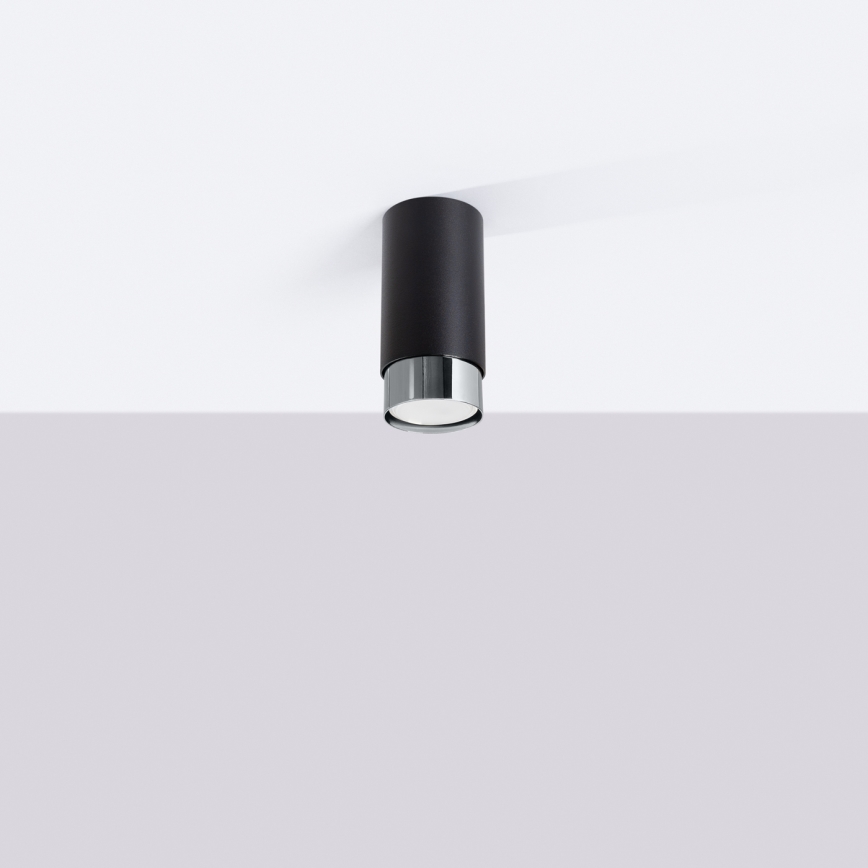 Foco NERO 1xGU10/10W/230V 12,5 cm negro/cromo brillante