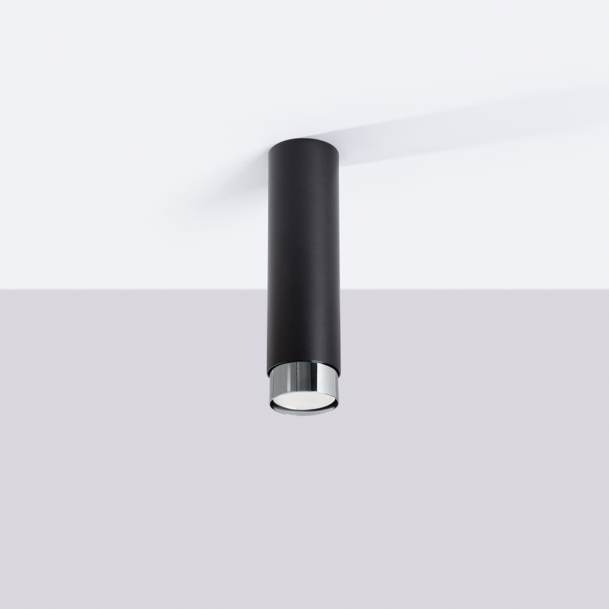 Foco NERO 1xGU10/10W/230V 22,5 cm negro/cromo brillante