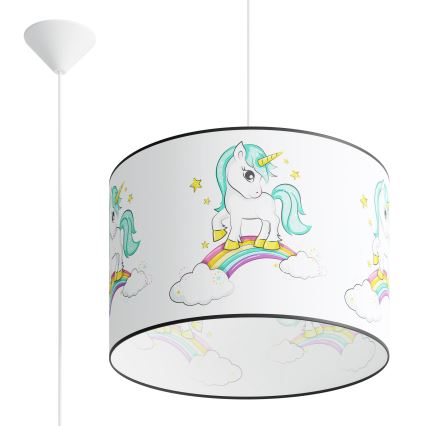 Lámpara colgante infantil UNICORN 1xE27/15W/230V diá. 40 cm unicornio